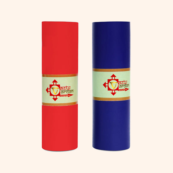 VASTU VINYL RED AND BLUE TAPE || 4 INCH || LENGTH- 8-10 FEET (APPROX) || PACK OF 2 || VASTU TAPE REMEDY || TOILET CORRECTION || VASTU TAPE ||