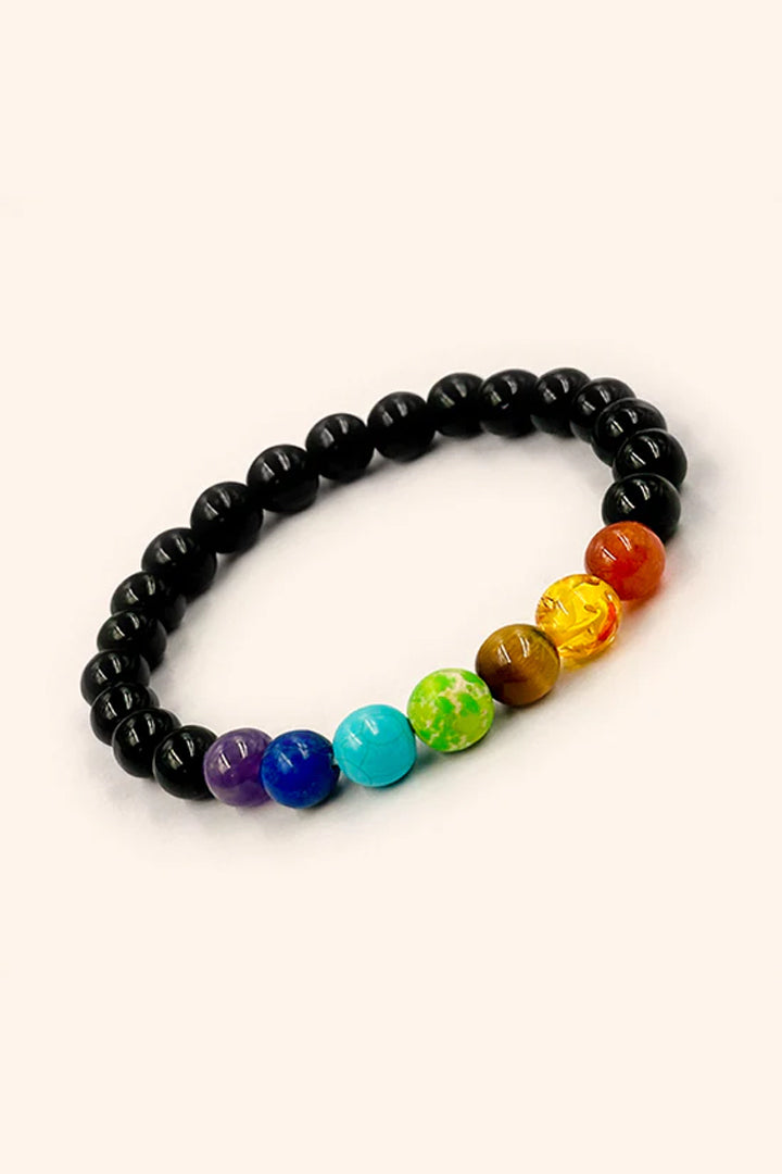 TOURMALINE + SEVEN CHAKRA BRACELET - Wellness, Meditation, & spiritual practices.