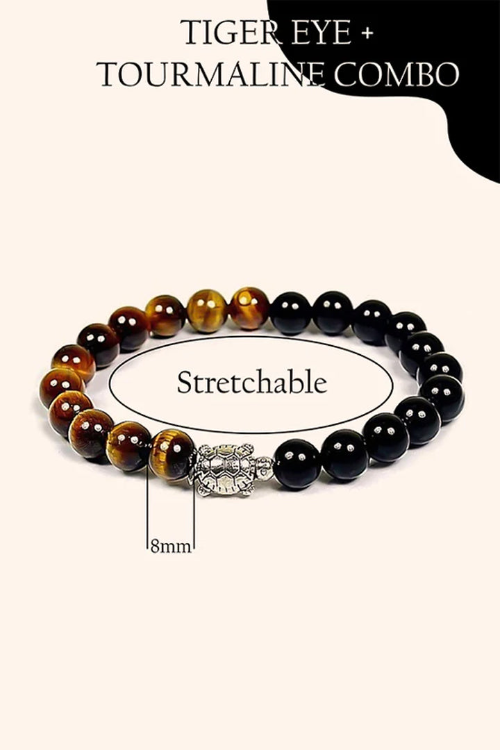 TOURMALINE + TIGER EYE BRACELET  - Protection, Confidence & Grounding