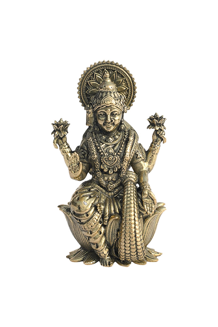 BRASS LAXMI JI STATUE - 8 CM
