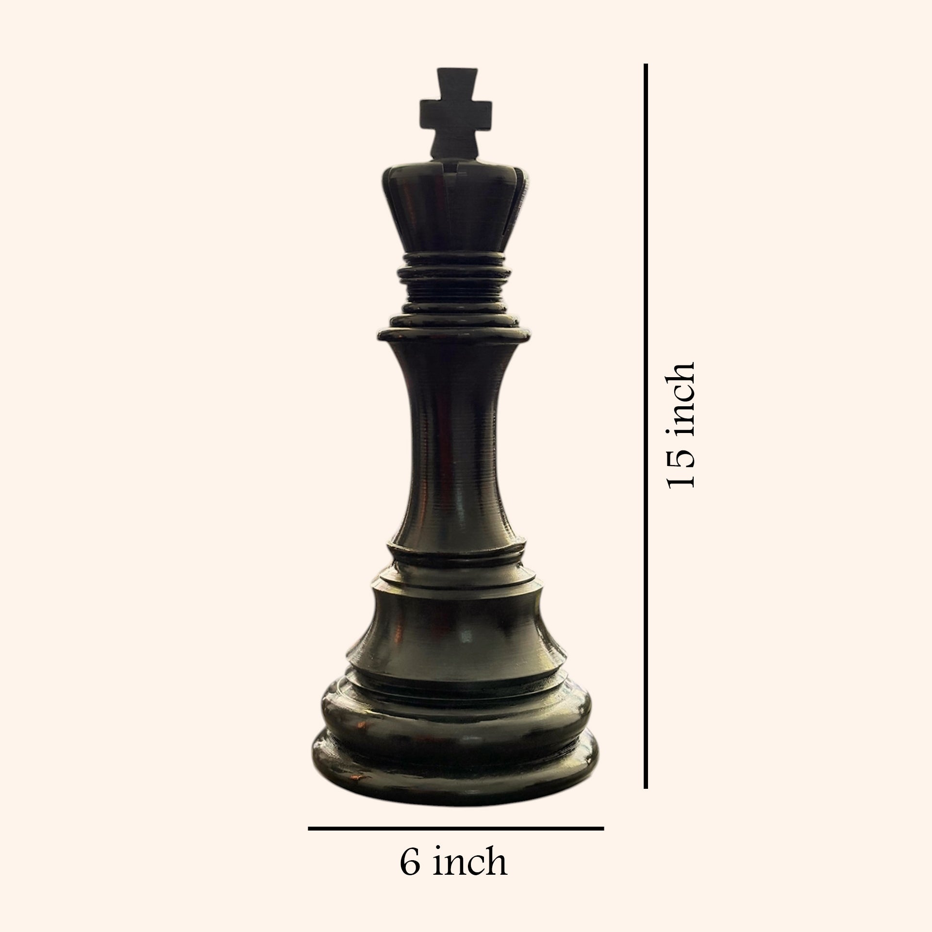VASTU VARDAN CHESS KING STATUE | HEIGHT -15 INCH | RESIN DECORATIVE CHESS PIECE FOR HOME & OFFICE DECOR |SYMBOL OF LEADERSHIP & STRATEGY | BLACK RESIN FINISH