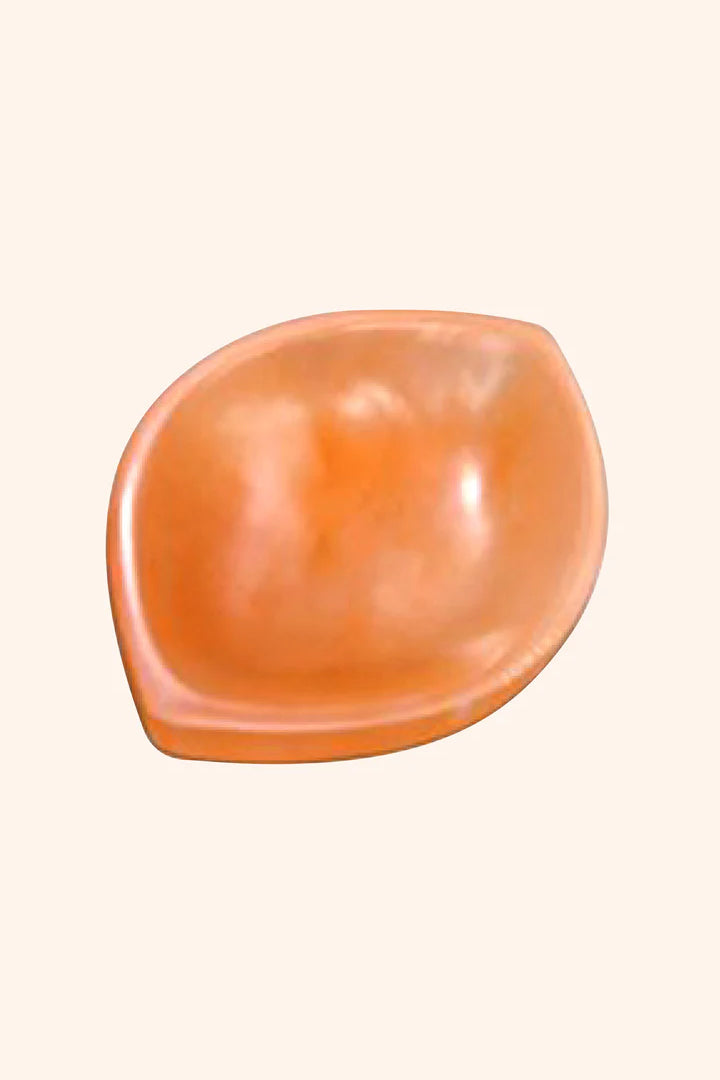 15CM - CRYSTAL ORANGE EVIL EYE BOWL - Protective Orange Selenite Evil Eye Bowl
