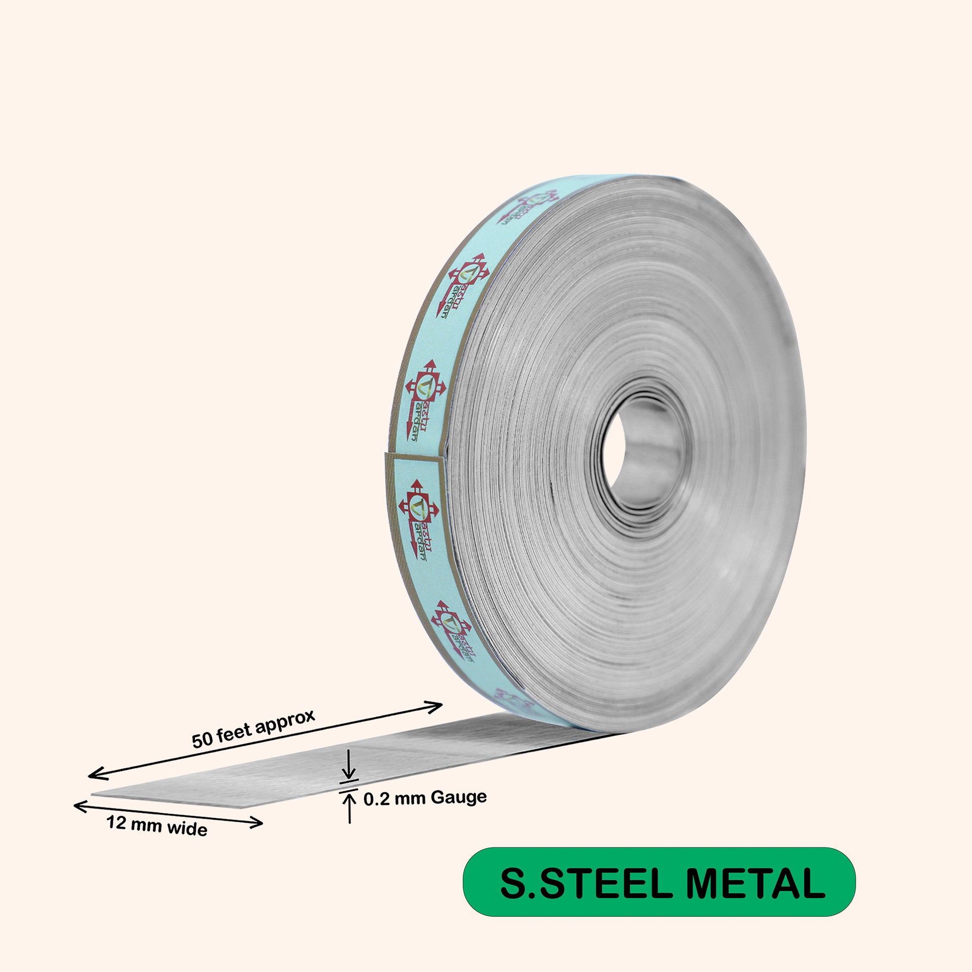 VASTU VARDAN 50 FEET 0.5 INCH STAINLESS STEEL STRIP