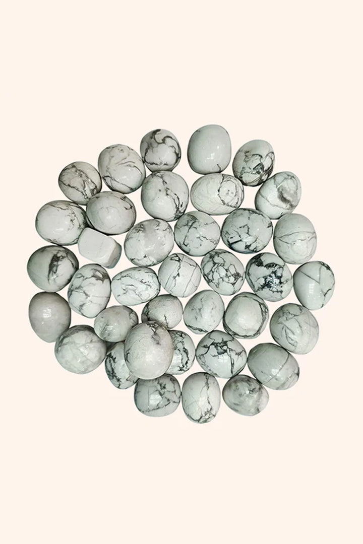 HOWLITE CRYSTAL TUMBLE - 100 GRAM - Enhances spiritual awareness & higher consciousness