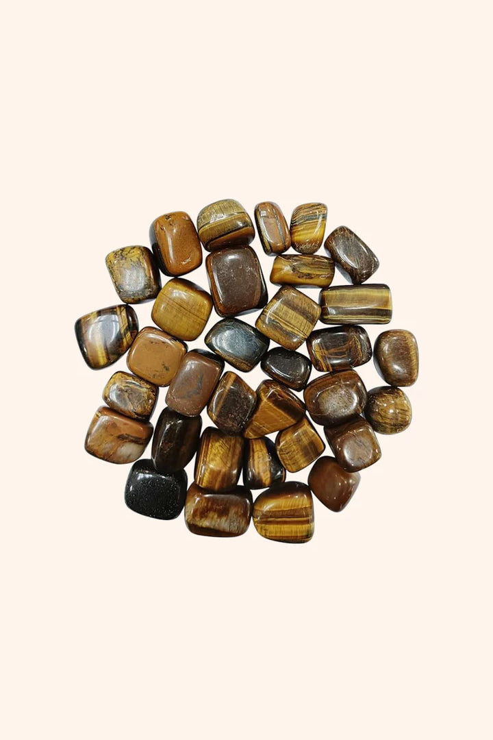 TIGER EYE CRYSTAL TUMBLE 100 GRAM - Balances Solar Plexus Chakra energy