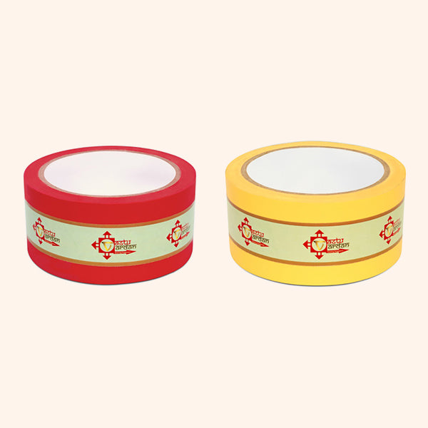 YELLOW AND RED TAPE | 2 INCH | LENGTH- 16 METER APPROX | TOILET CORRECTION| VASTU TAPE REMEDY |PACK OF 2 |