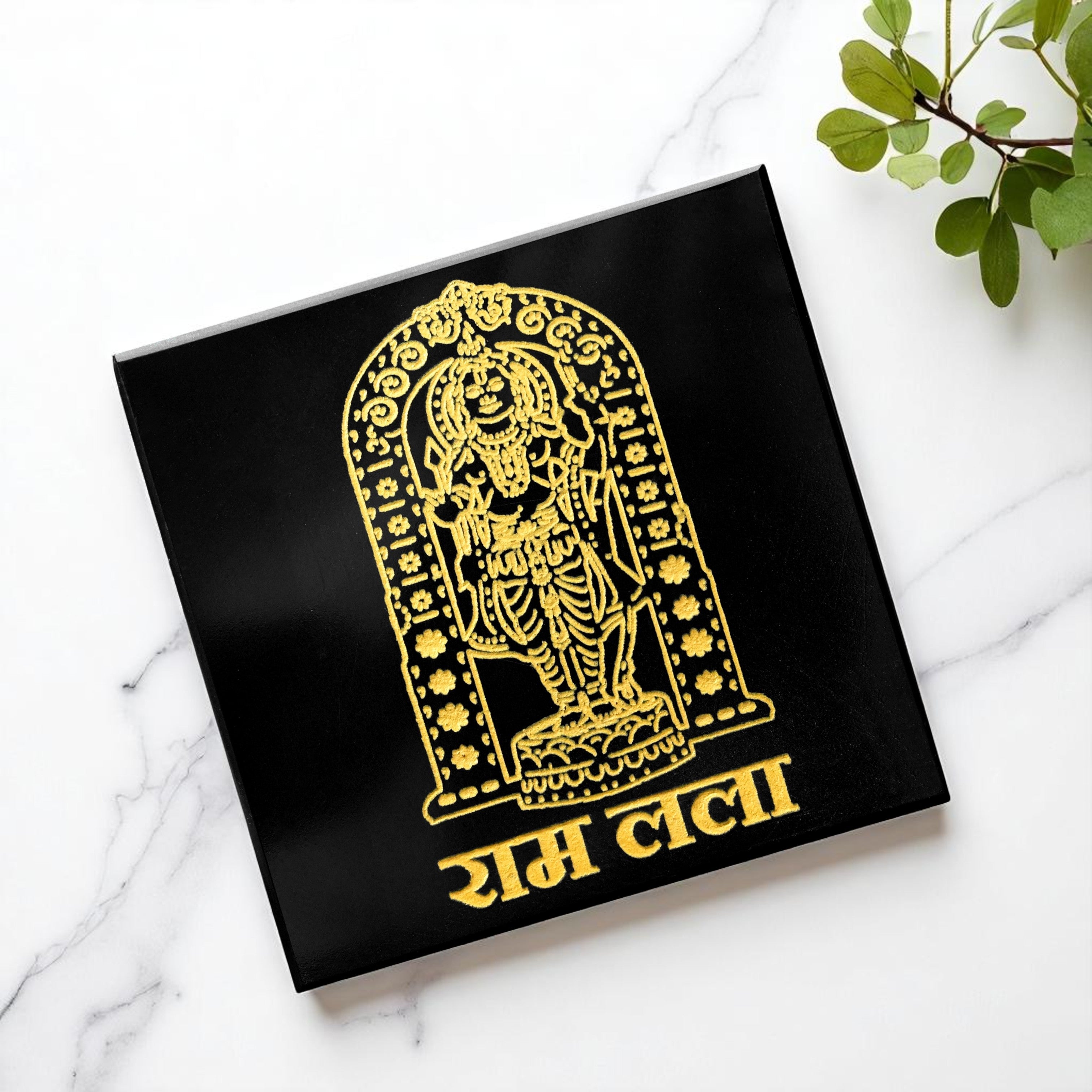 VASTU VARDAN CRYSTAL RAM LALA BLACK OBSIDIAN PLATE 3 INCH