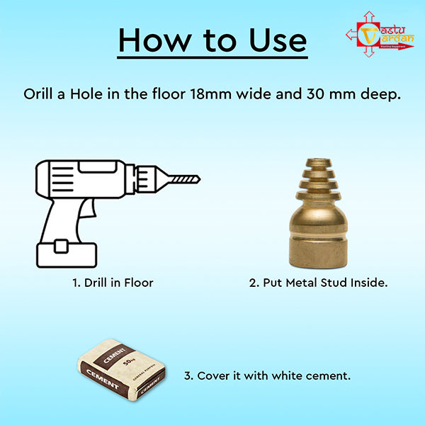 BRASS CONE STUD 15 MM SET 3