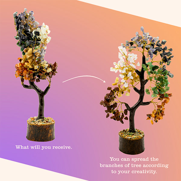 SEVEN CHAKRA TREE 300 BEADS - Energy, Balance & Elegant Décor