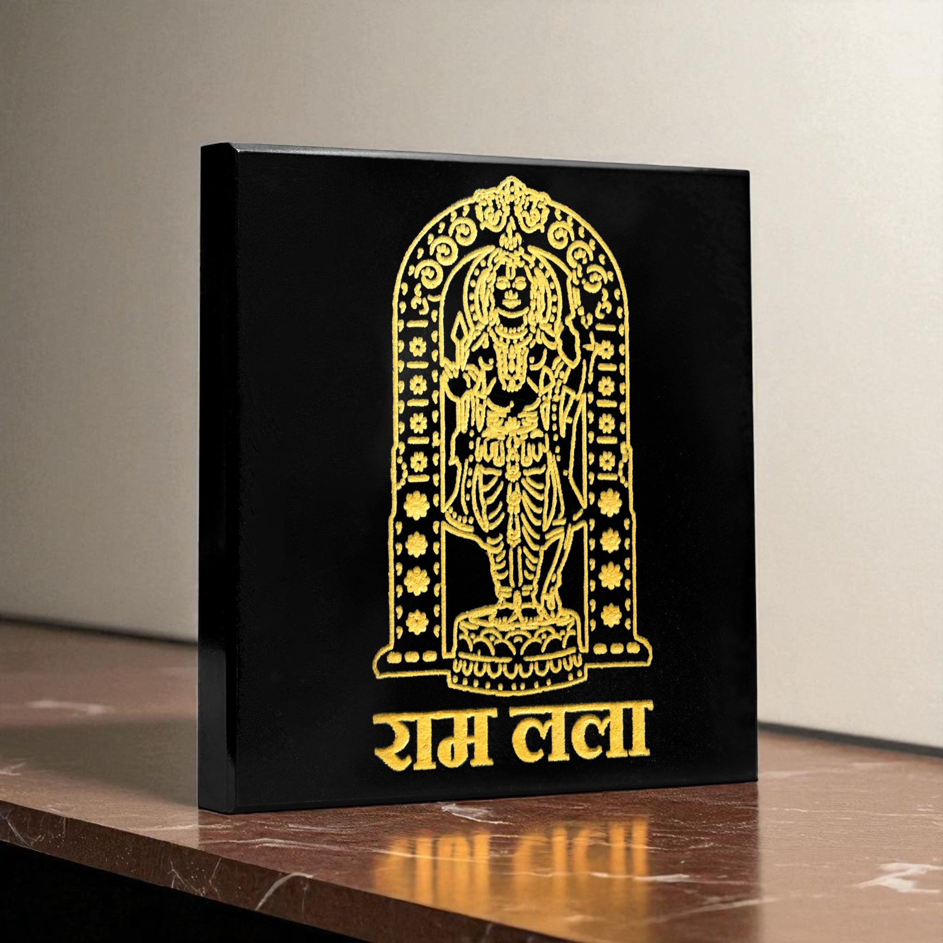 VASTU VARDAN CRYSTAL RAM LALA BLACK OBSIDIAN PLATE 3 INCH