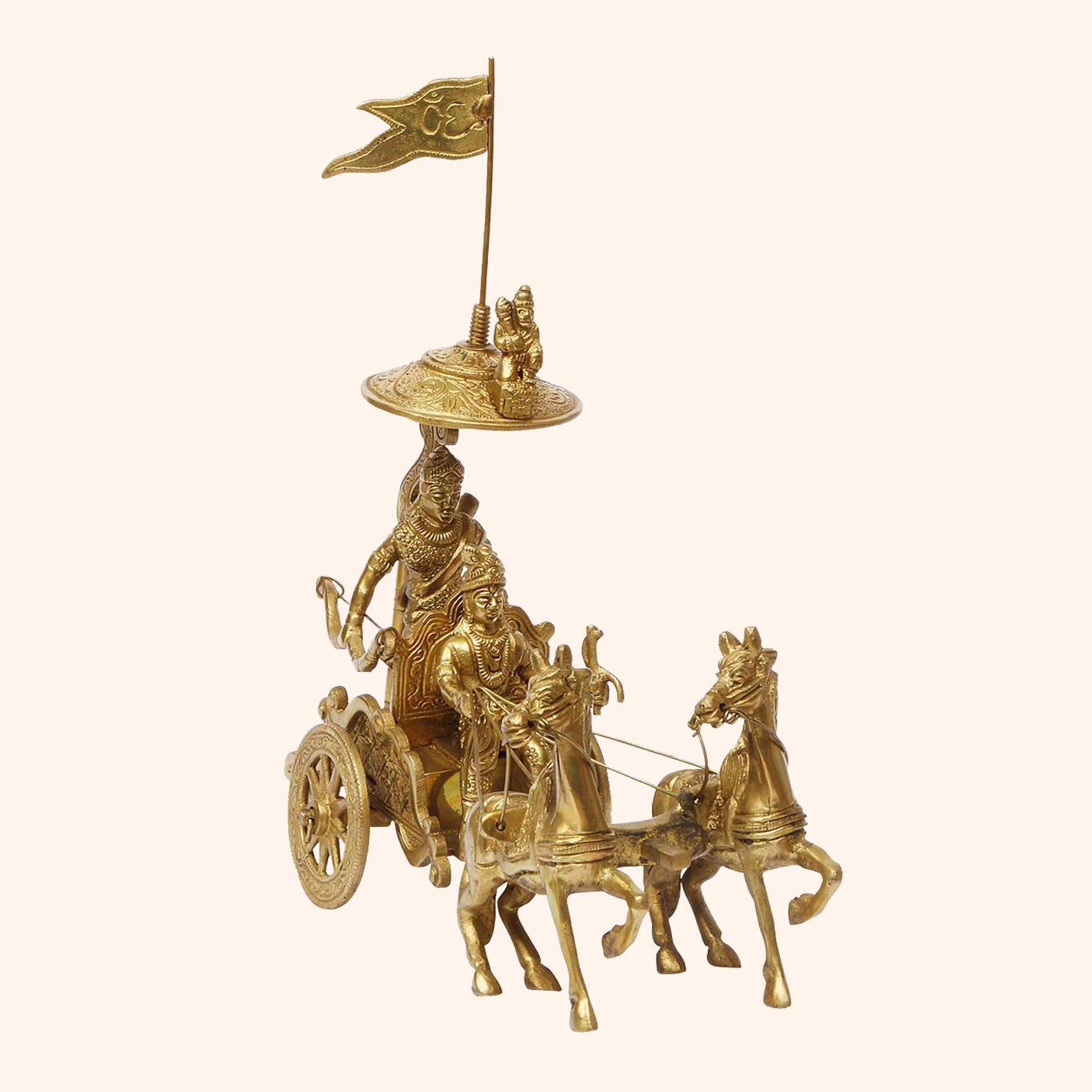 VASTU VARDAN ARJUNA RATH TWO HORSE WITH KRISHNA JI