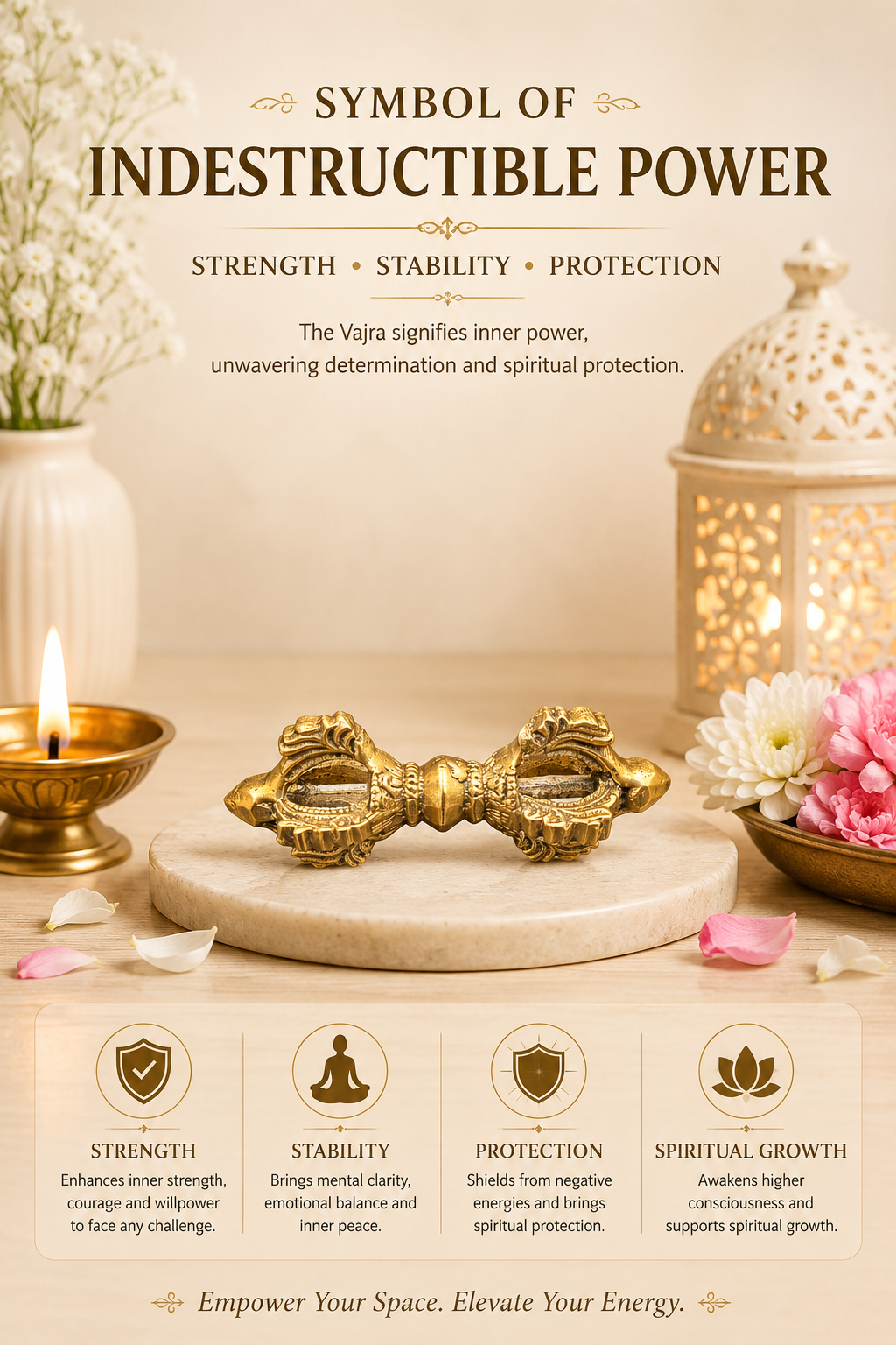 BRASS VAJRA DIGPAL SHASTRA STATUE