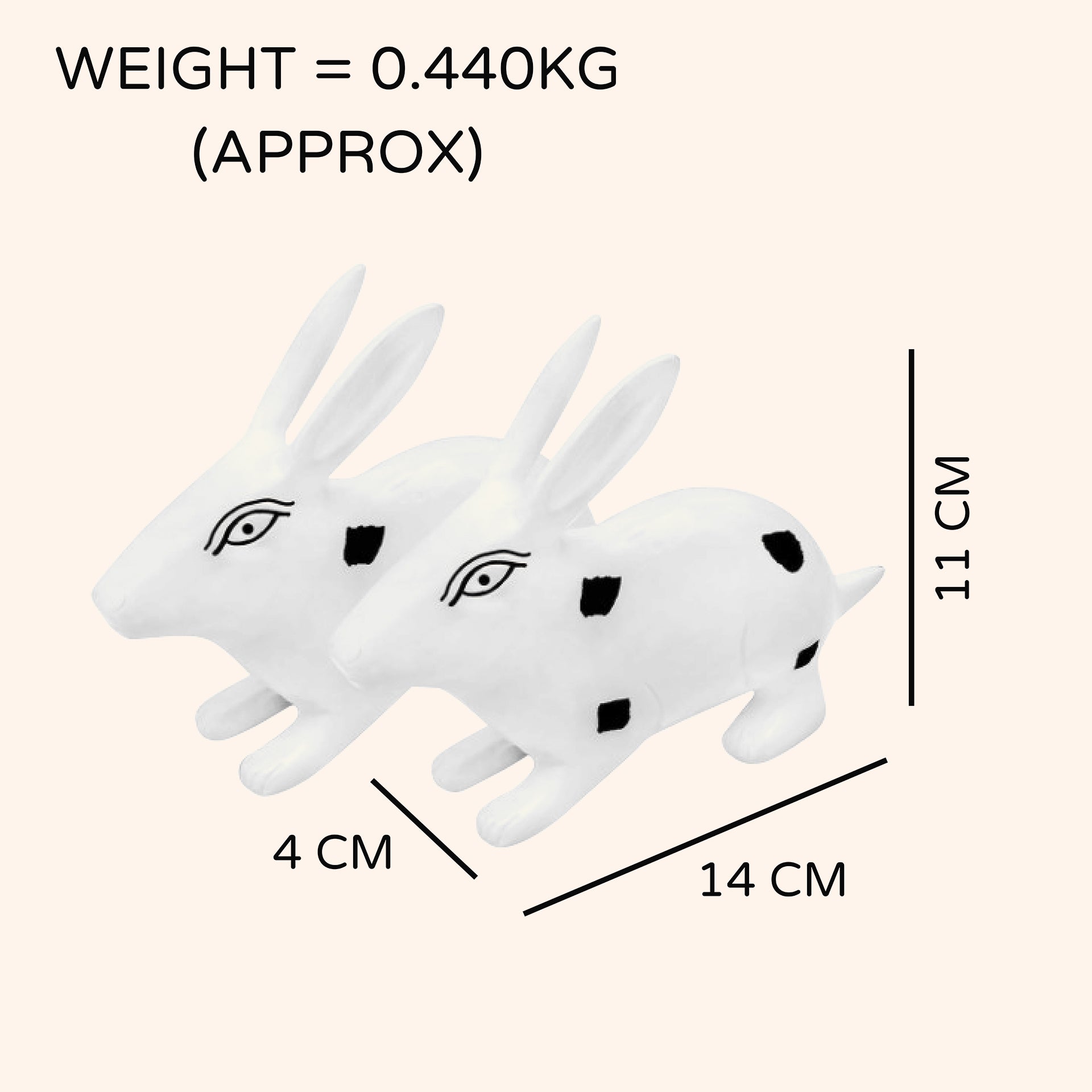 VASTU VARDAN BRASS SMALL RABBIT PAIR BLACK & WHITE