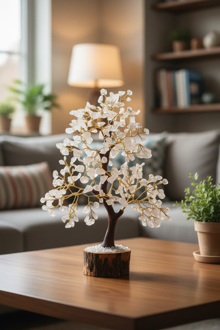 CLEAR QUARTZ TREE 600 BEADS - Helps Amplify Positive Energy &  Remove Negativity