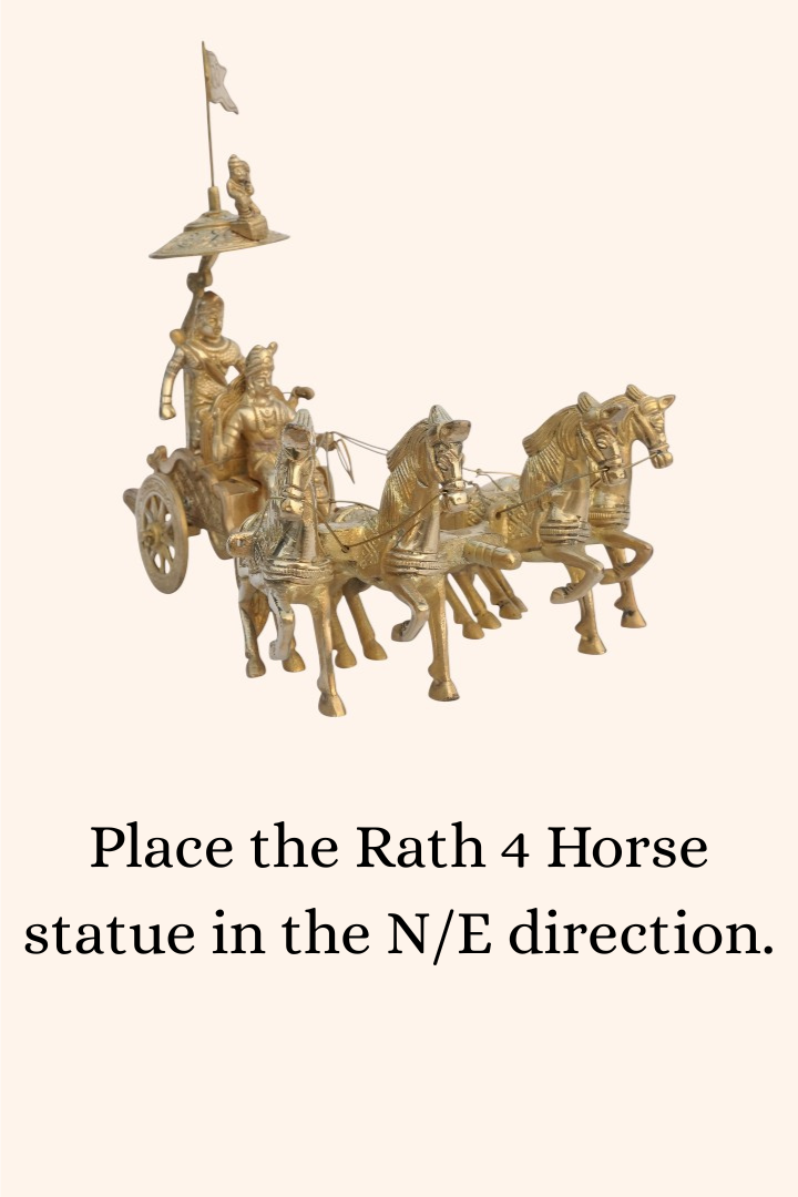 VASTU VARDAN ARJUNA RATH FOUR HORSE WITH KRISHNA JI