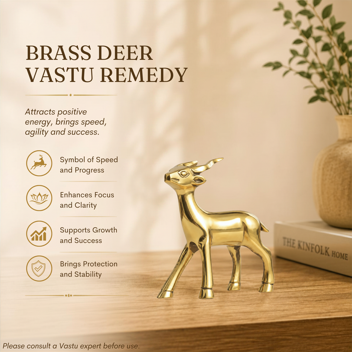 VASTU VARDAN BRASS SMALL DEER