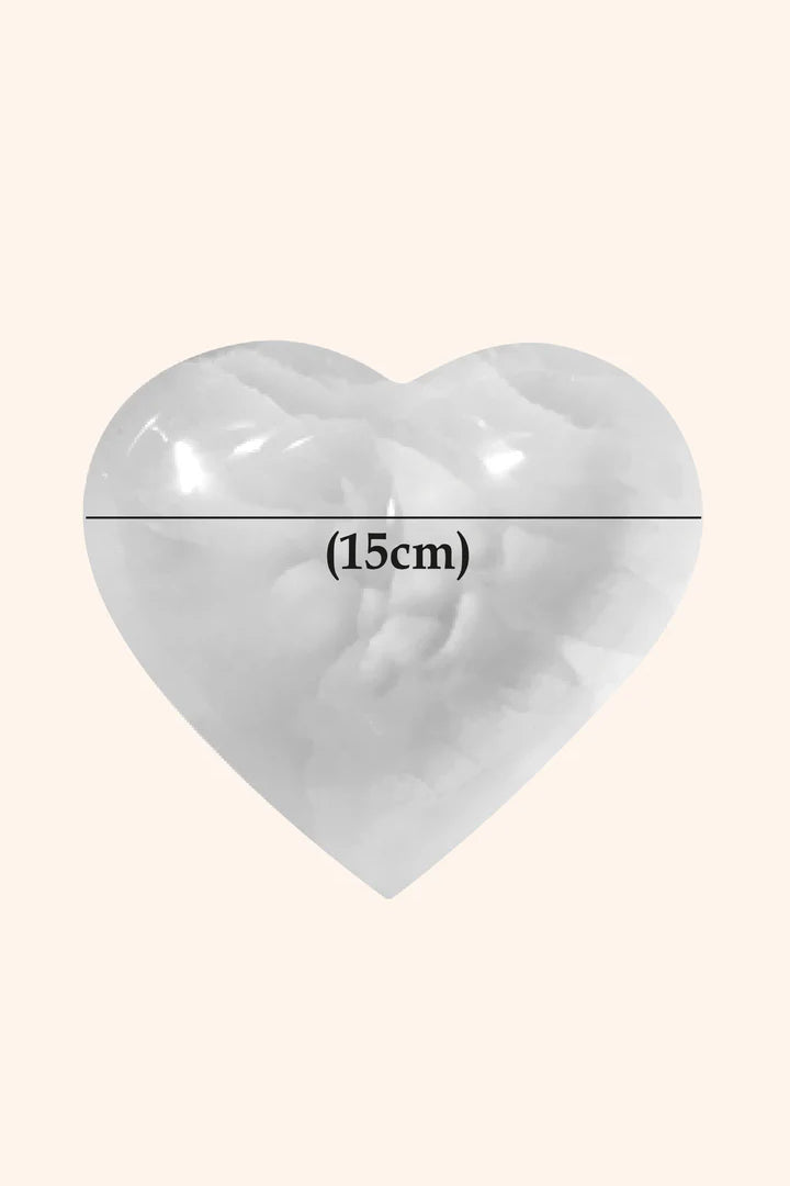 15 CM - HEART SHAPE CRYSTAL BOWL - Crystal charging station
