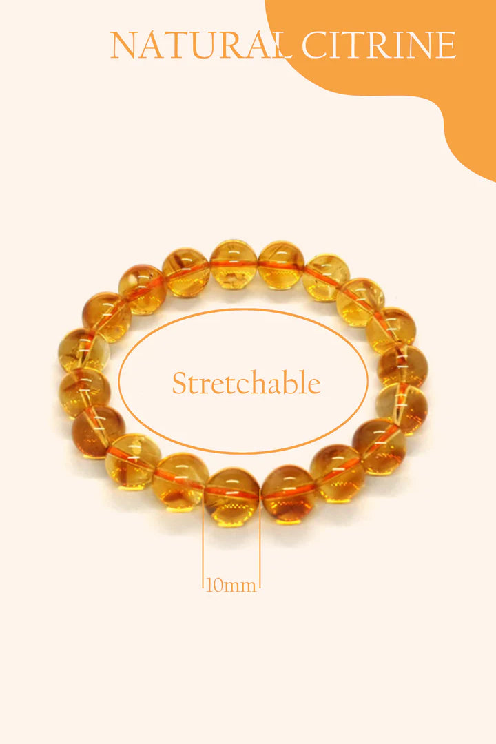 NATURAL CITRINE BRACELET - 10 MM - Wealth, Confidence & Positivity
