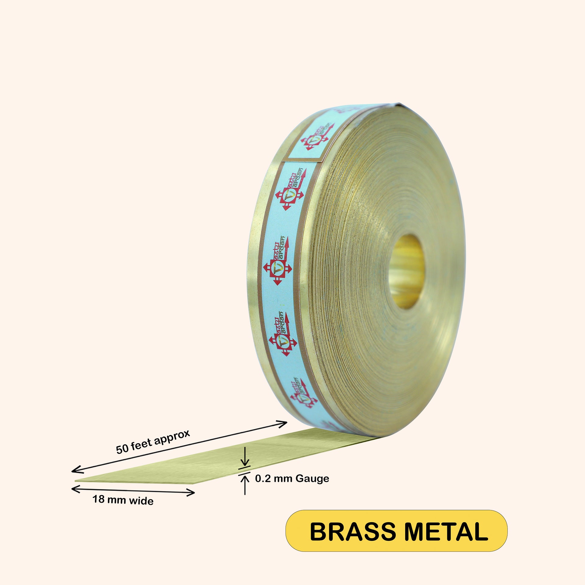 VASTU VARDAN 50 FEET 0.75 INCH BRASS STRIP