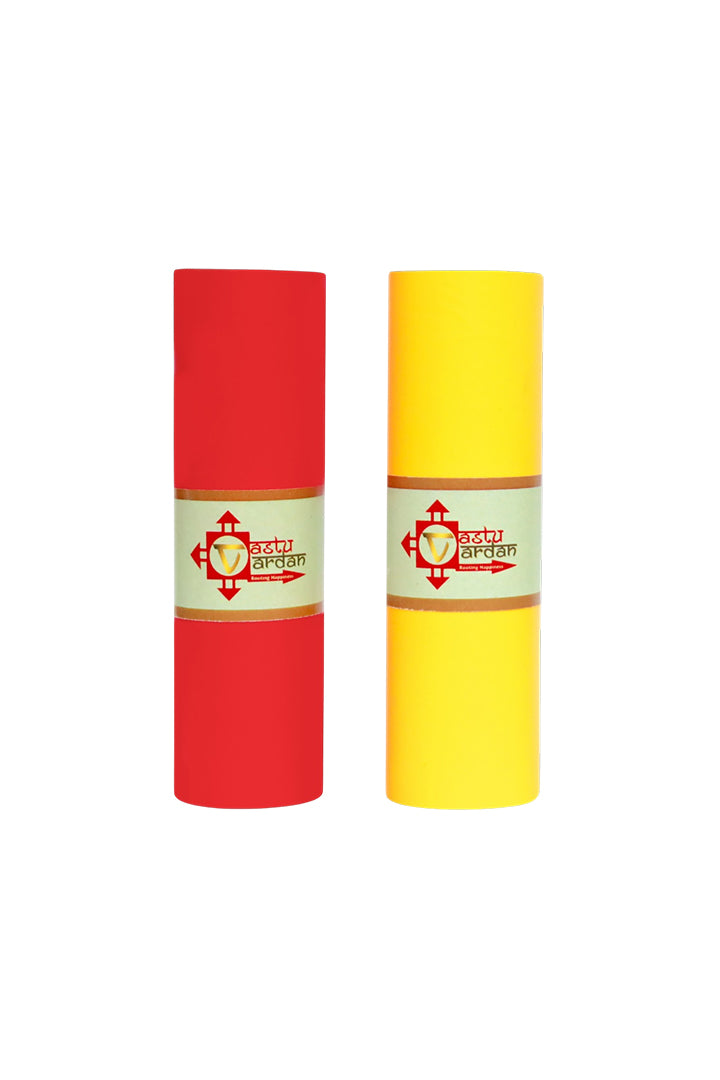 VASTU VINYL RED AND YELLOW TAPE || 4 INCH || LENGTH- 8-10 FEET (APPROX) || PACK OF 2 || VASTU TAPE REMEDY || TOILET CORRECTION || VASTU TAPE ||