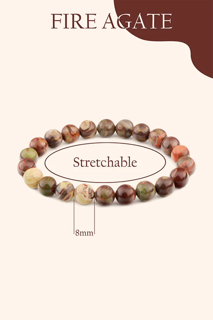 FIRE AGATE BRACELET - Courage, Protection & Grounding