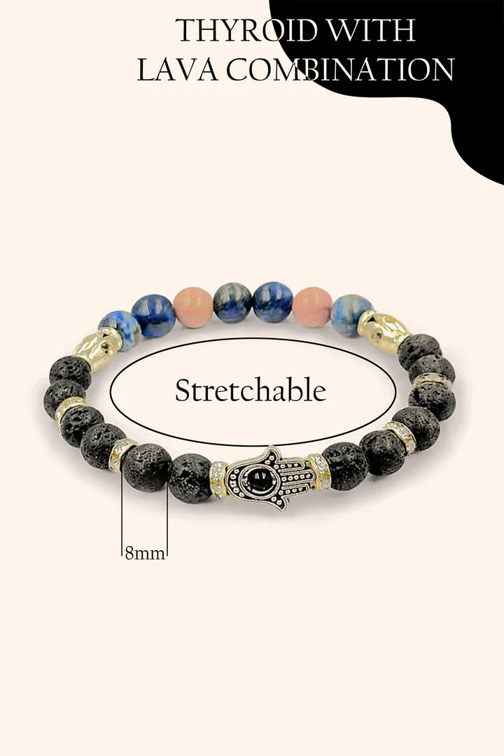 THYROID + LAVA COMBINATION BRACELET - Calmness, Balance & Aromatherapy Healing