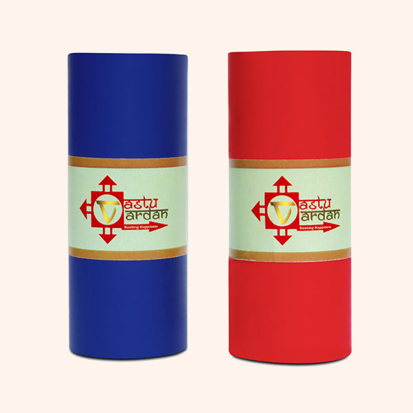 VASTU VINYL RED AND BLUE TAPE || 3 INCH || LENGTH- 8-10 FEET (APPROX) || PACK OF 2 || VASTU TAPE REMEDY || TOILET CORRECTION || VASTU TAPE ||
