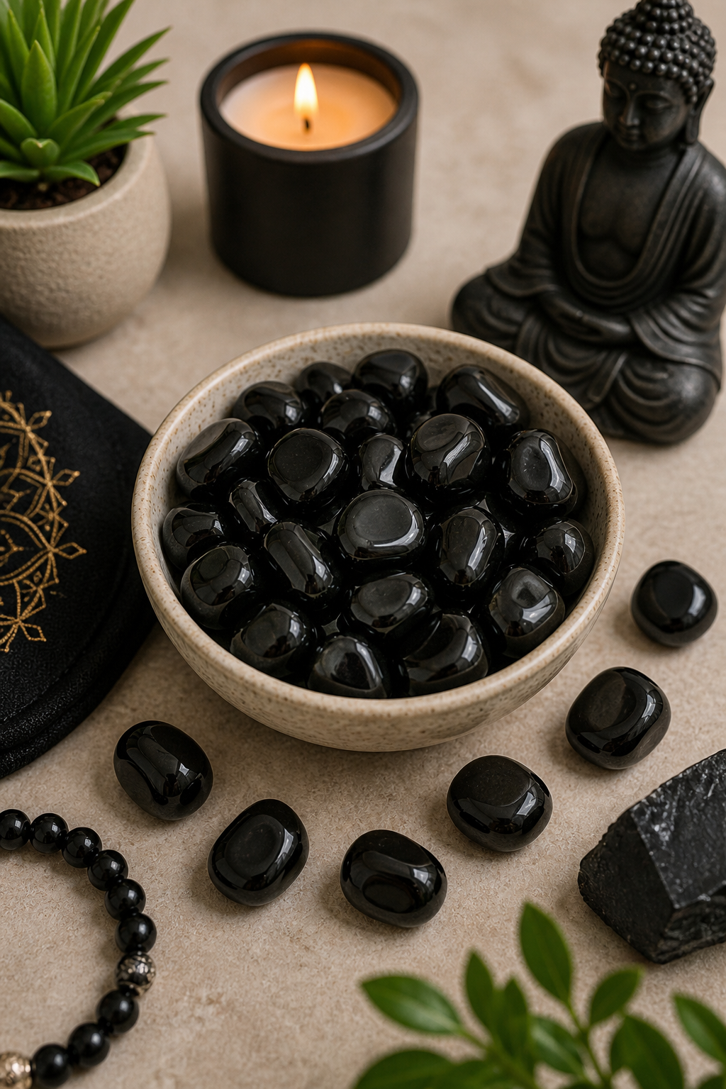 BLACK ONYX  CRYSTAL TUMBLE - 100 GRAM - Suitable for Reiki, healing sessions & spiritual practices