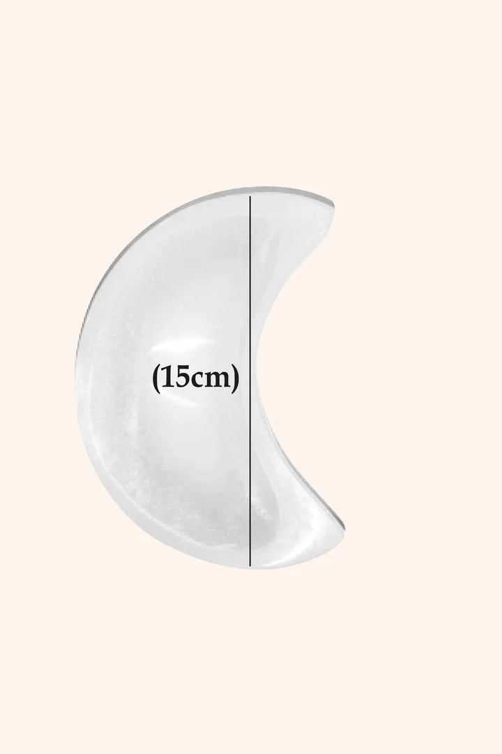 15CM - MOON SHAPE CRYSTAL BOWL - For Moon ritual & altar setup