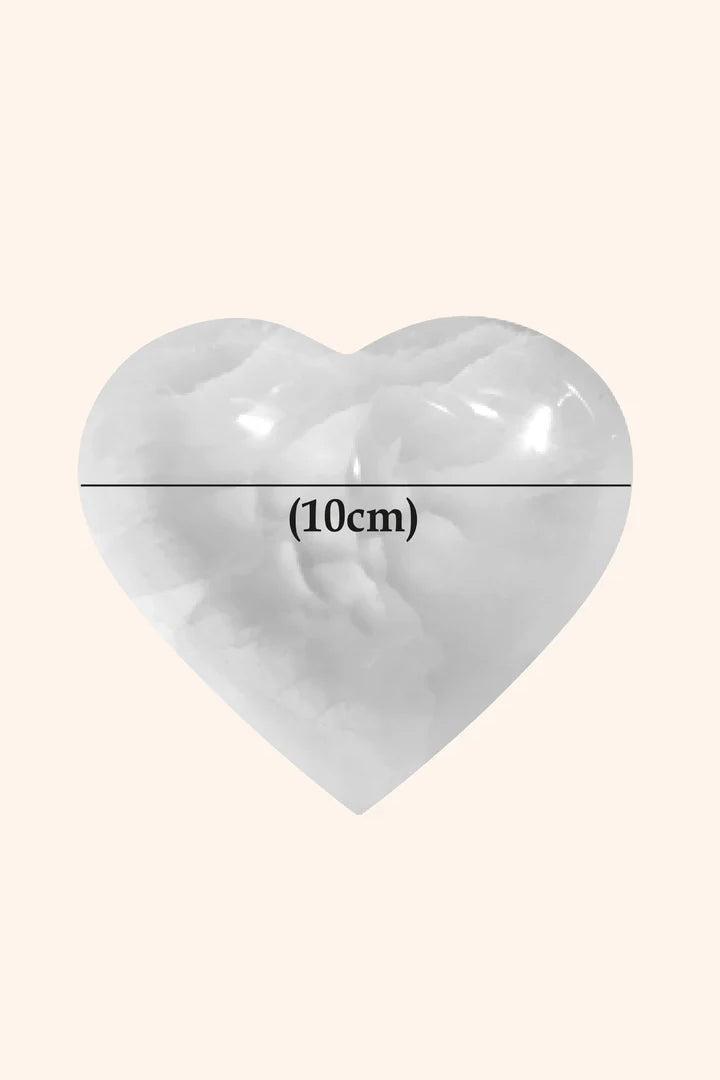 10 CM - HEART SHAPE CRYSTAL BOWL - For Personal altar &  Personal altar