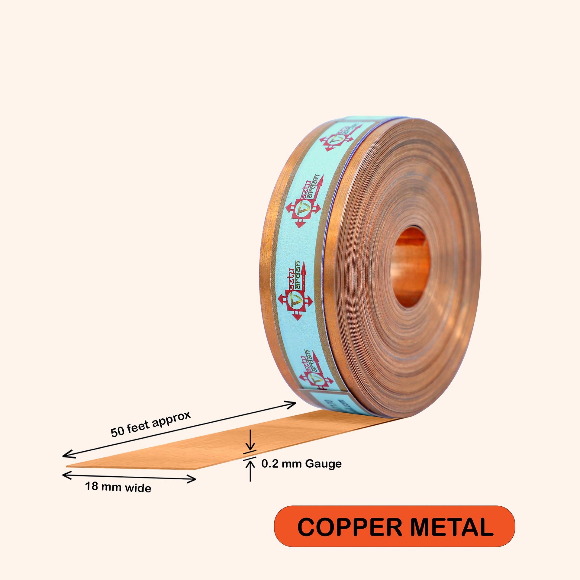 VASTU VARDAN 50 FEET 0.75 INCH COPPER STRIP