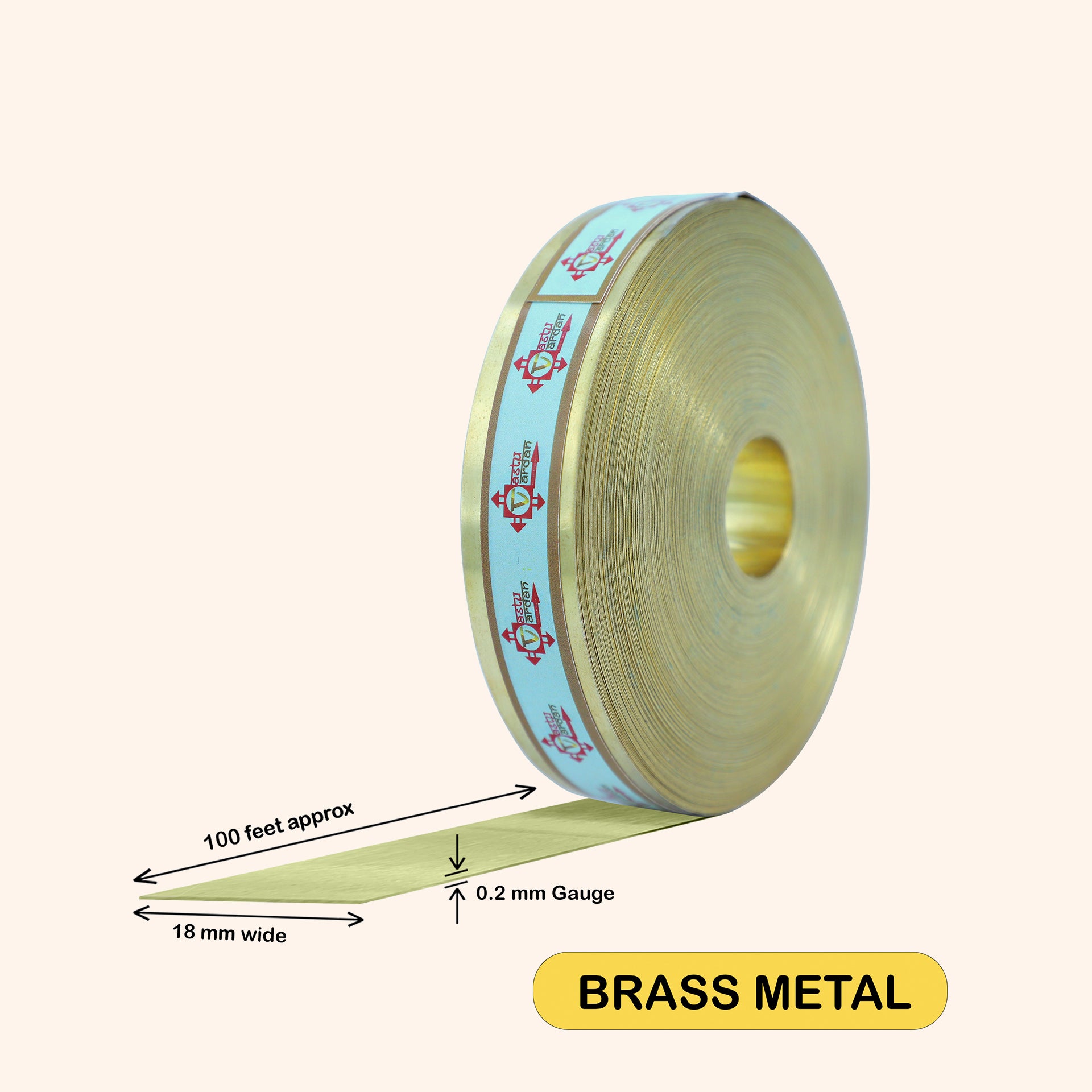 VASTU VARDAN 100 FEET 0.75 INCH BRASS STRIP