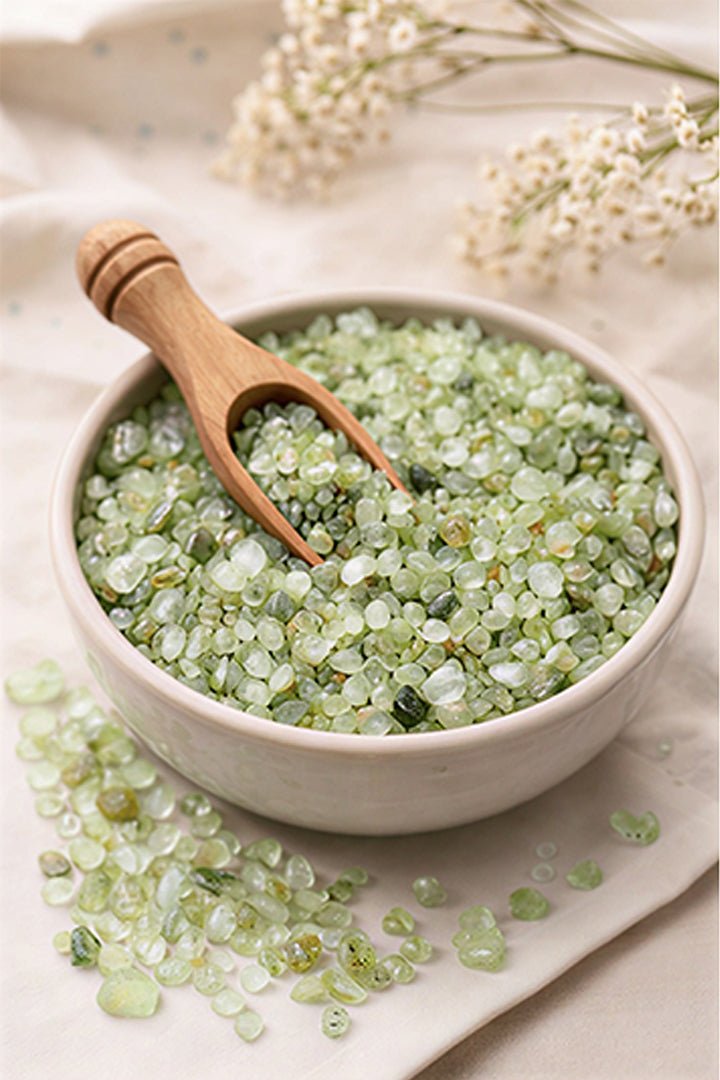 PREHNITE CRYSTAL CHIPS - Great for decorating bowls, vase & planters