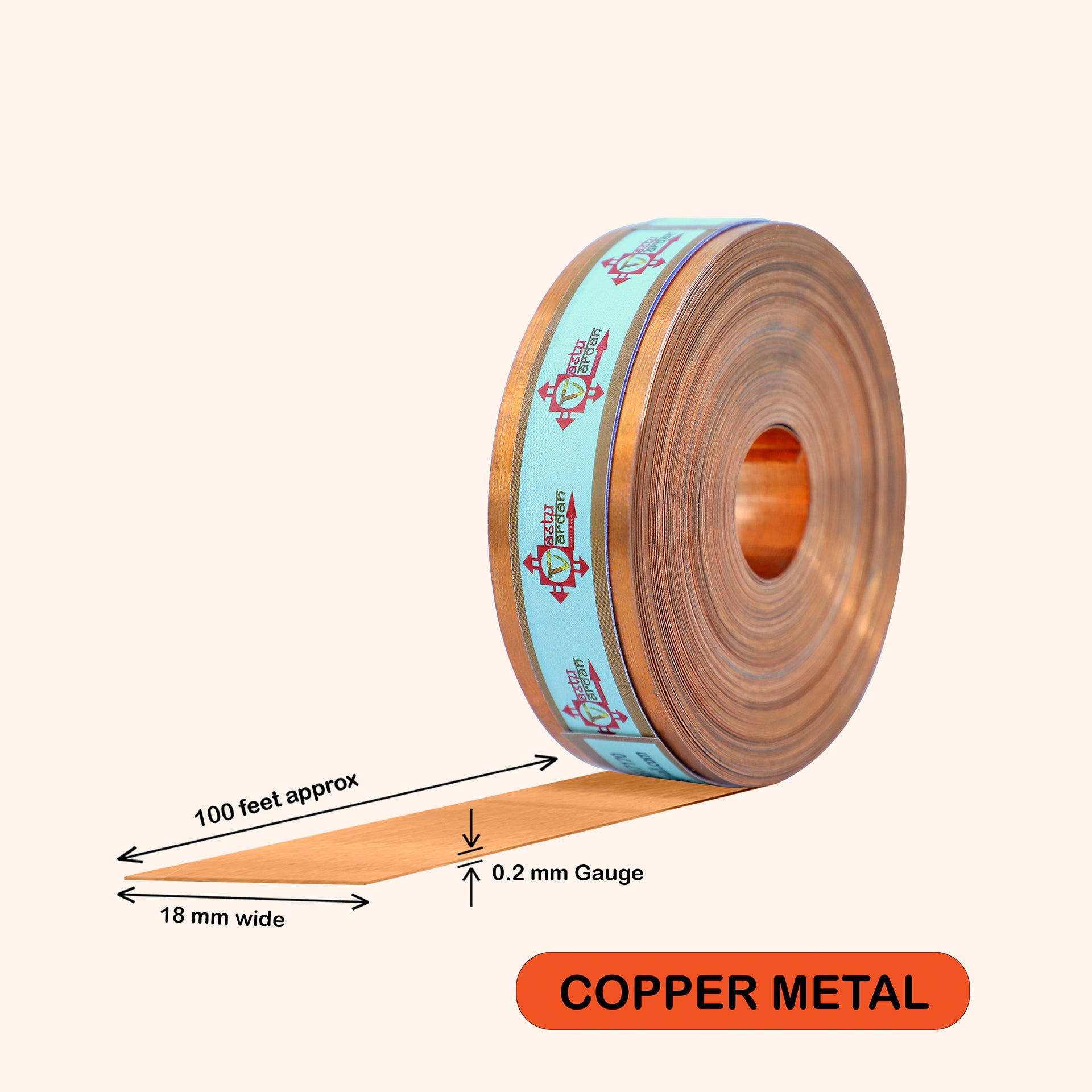 VASTU VARDAN 100 FEET COPPER 0.75 INCH STRIP