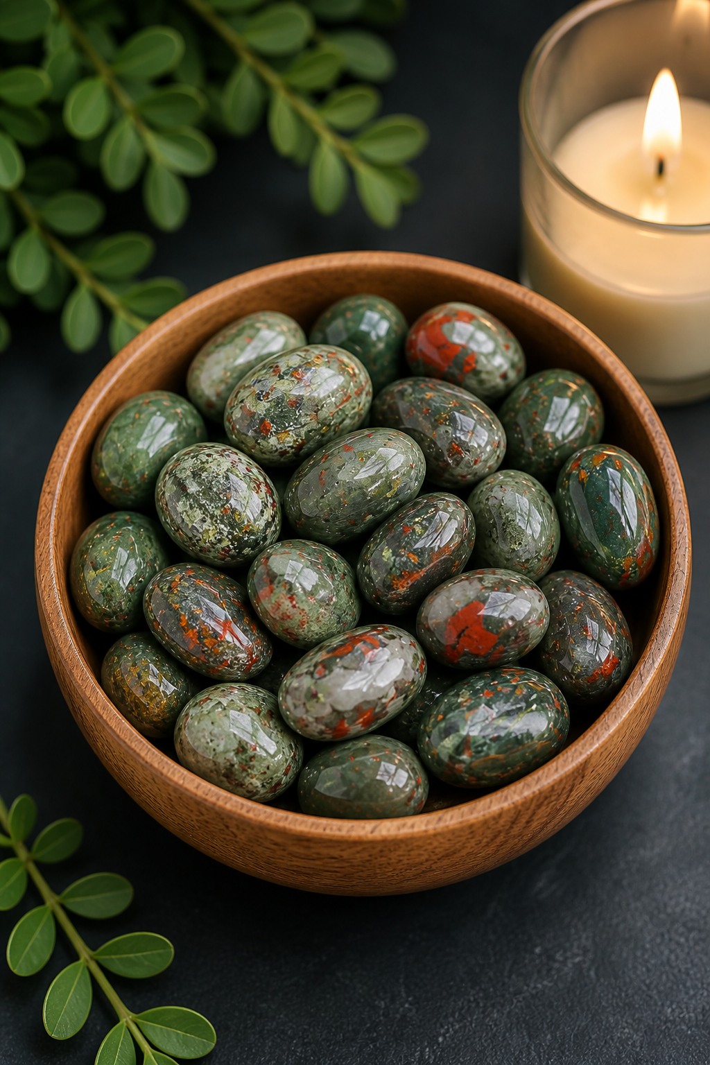 BLOOD STONE CRYSTAL TUMBLE - 100 GRAM - Feng Shui & positive energy placement.