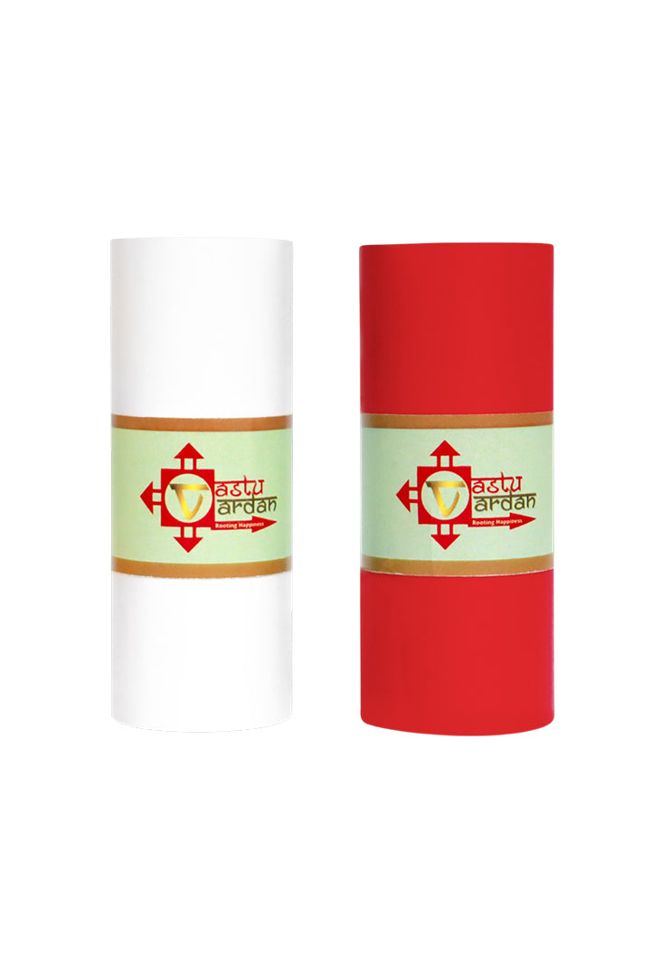 VASTU VINYL RED AND WHITE TAPE || 3 INCH || LENGTH- 8-10 FEET (APPROX) || PACK OF 2 || VASTU TAPE REMEDY || TOILET CORRECTION || VASTU TAPE ||