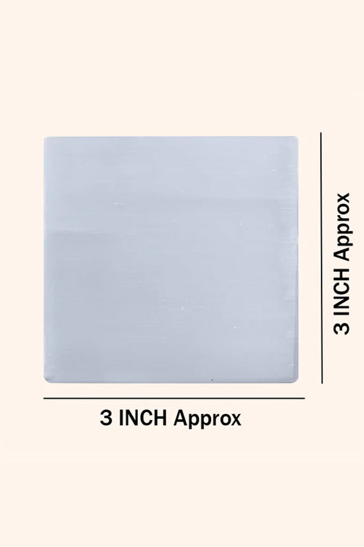 3 INCH - PLAIN SQUARE SELENITE CRYSTAL PLATE -  Manifestation and intention-setting ritual
