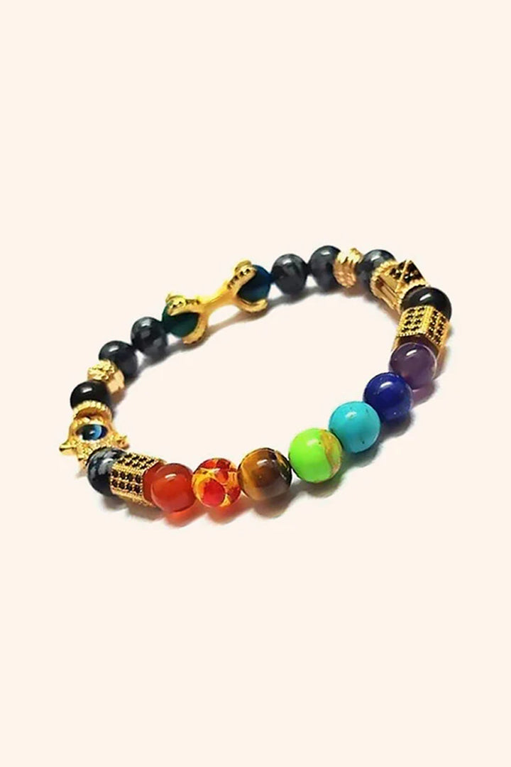 SEVEN CHAKRA DESTINY CLAW BRACELET - Balance, Harmony & Positive Energy