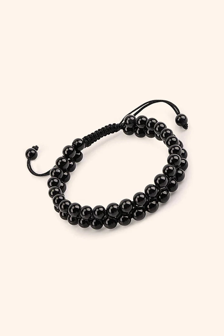 BLACK TOURMALINE DOUBLE LAYER BRACELET -Protection, Grounding & Stability