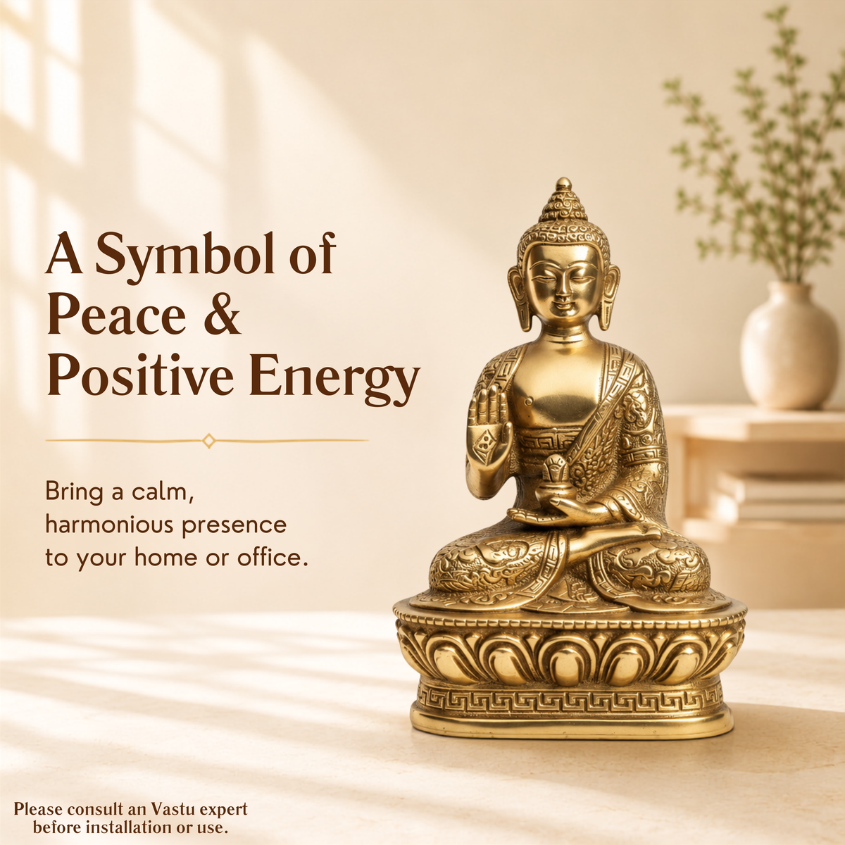 VASTU VARDAN BRASS BUDDHA JI STATUE