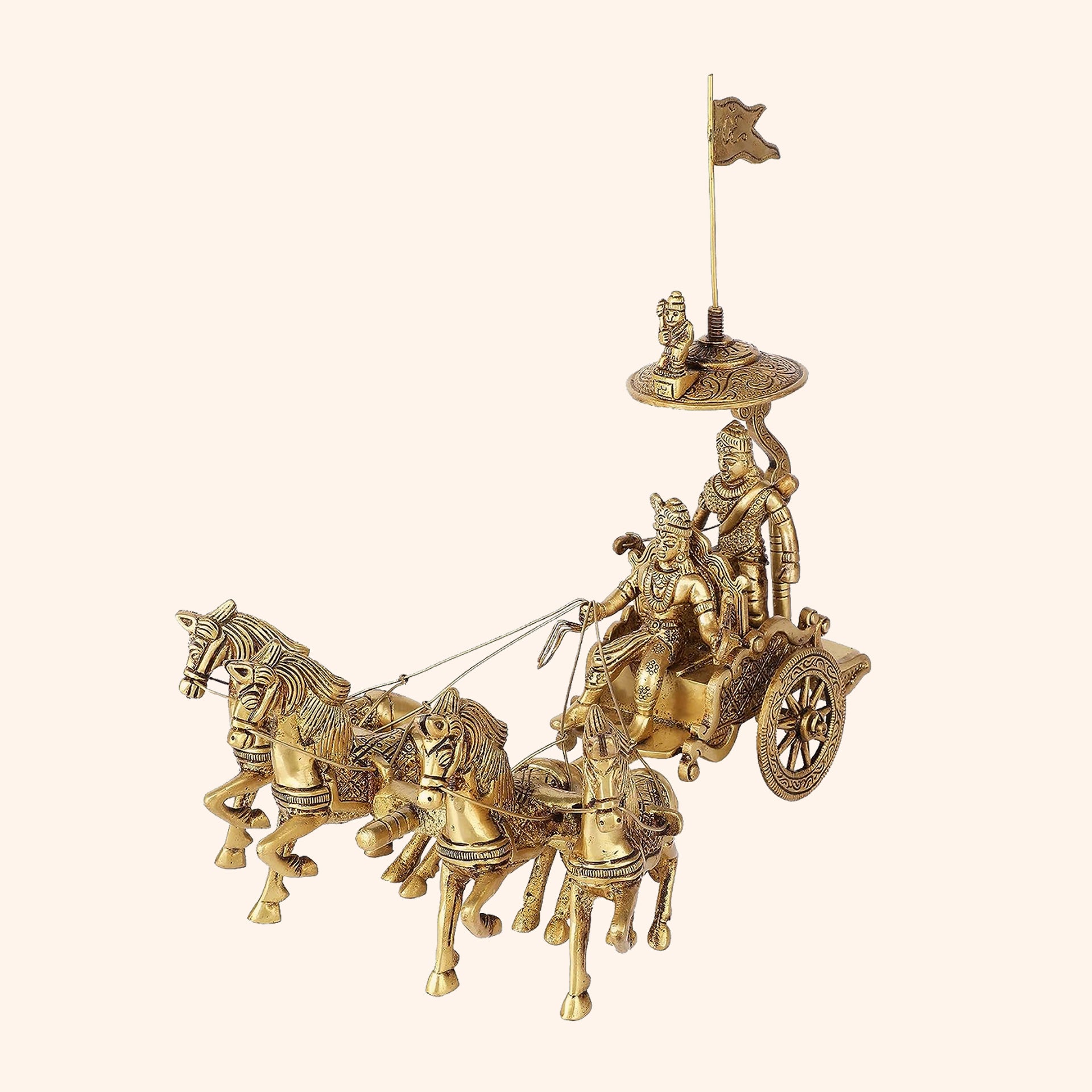 VASTU VARDAN ARJUNA RATH FOUR HORSE WITH KRISHNA JI