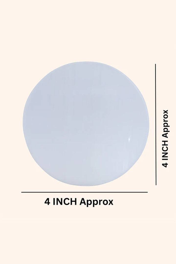4 INCH -  PLAIN ROUND SELENITE CRYSTAL PLATE -  Enhances Spiritual Practices like Reiki, meditation & healing work
