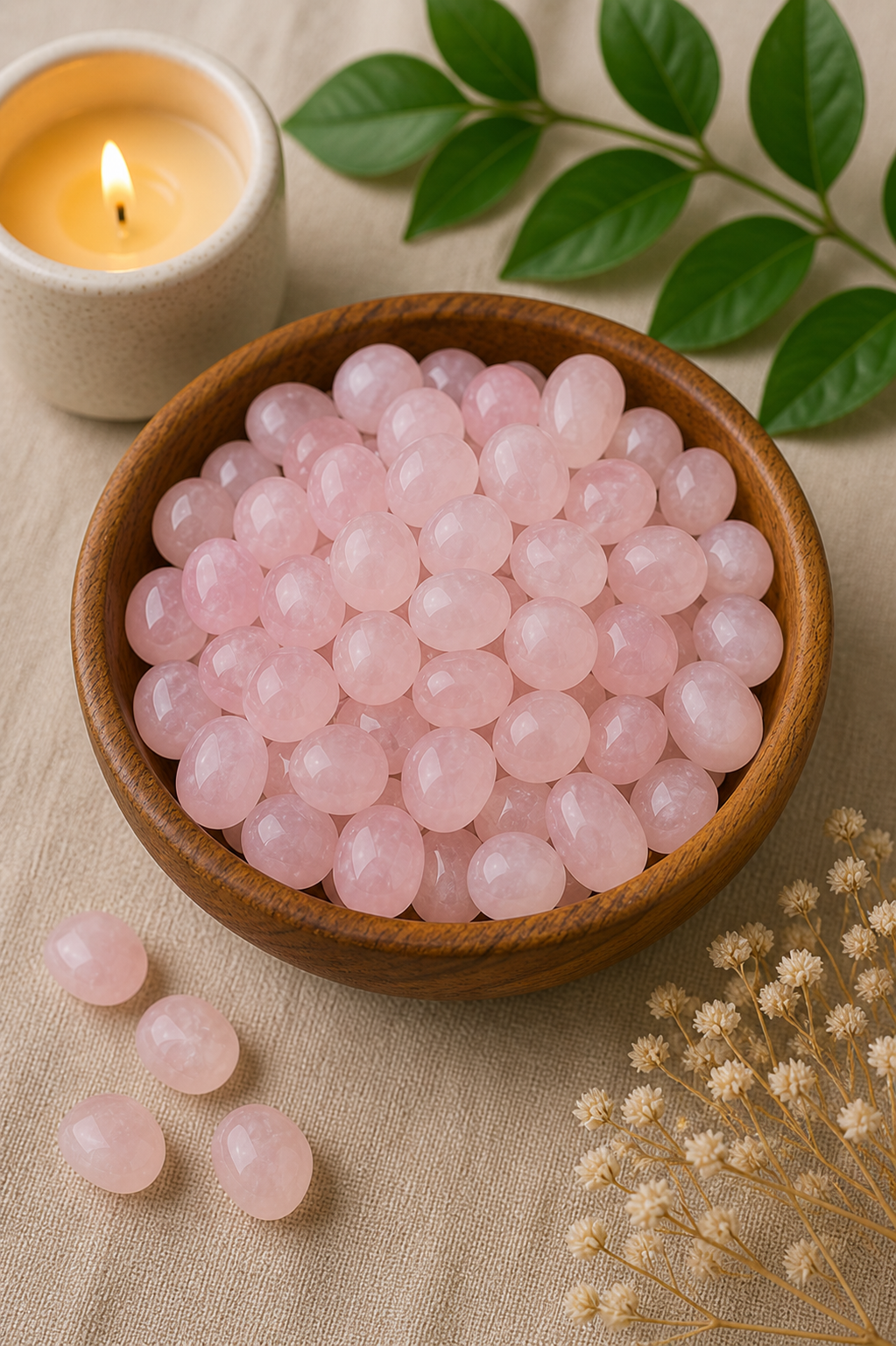 ROSE QUARTZ CRYSTAL TUMBLE 100 GRAM - Encourages self-love & confidence
