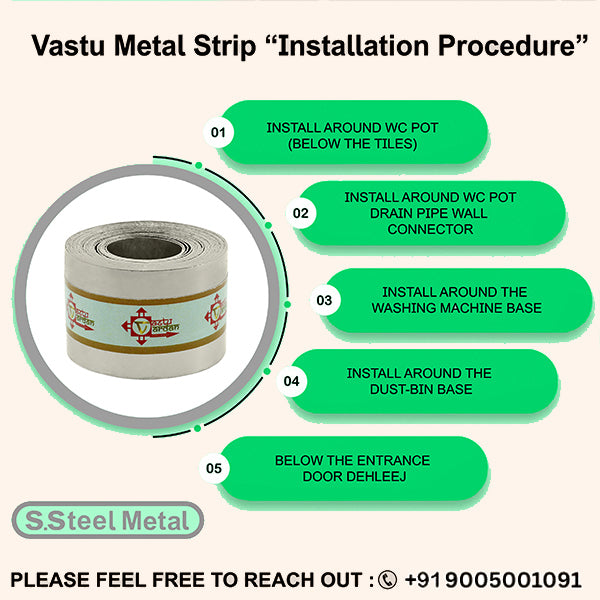 VASTU VARDAN 8 FEET 1 INCH STAINLESS STEEL STRIP