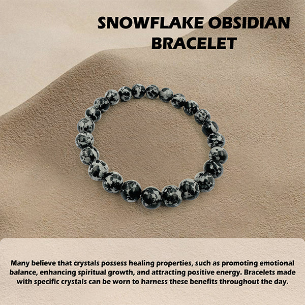 VASTU VARDAN SNOWFLAKE OBSIDIAN BRACELET