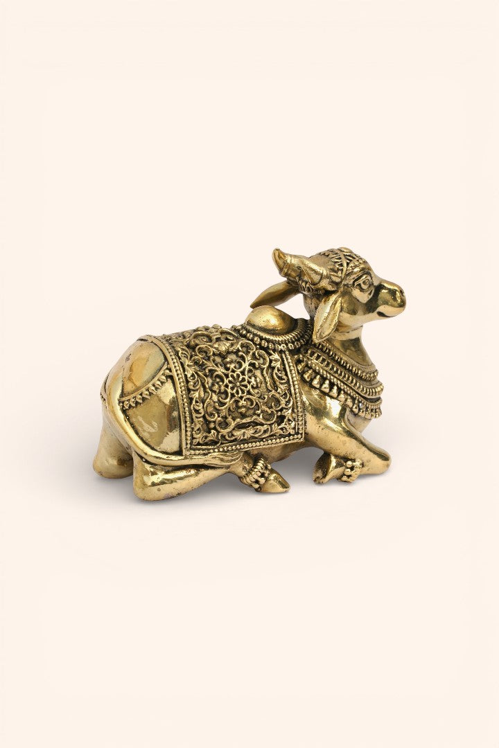 NANDI JI PREMIUM BRASS STATUE - 7 CM