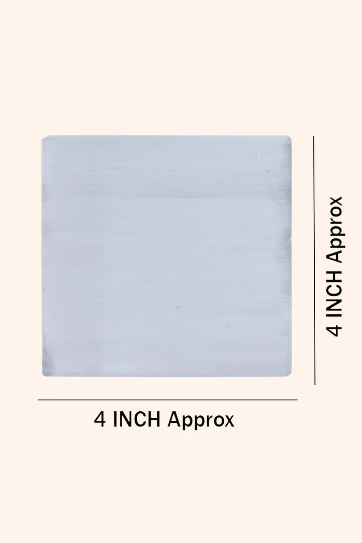 4 INCH - PLAIN SQUARE SELENITE CRYSTAL PLATE - Manifestation and intention-setting rituals