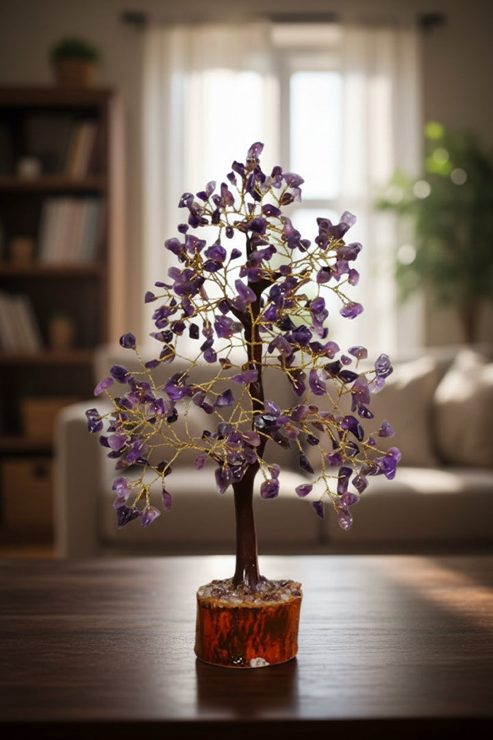 AMETHYST TREE 600 BEADS  - Tree for Calmness &  Positive Energy