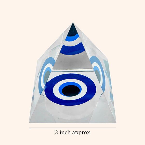 3 INCH EVIL EYE CRYSTAL PYRAMID