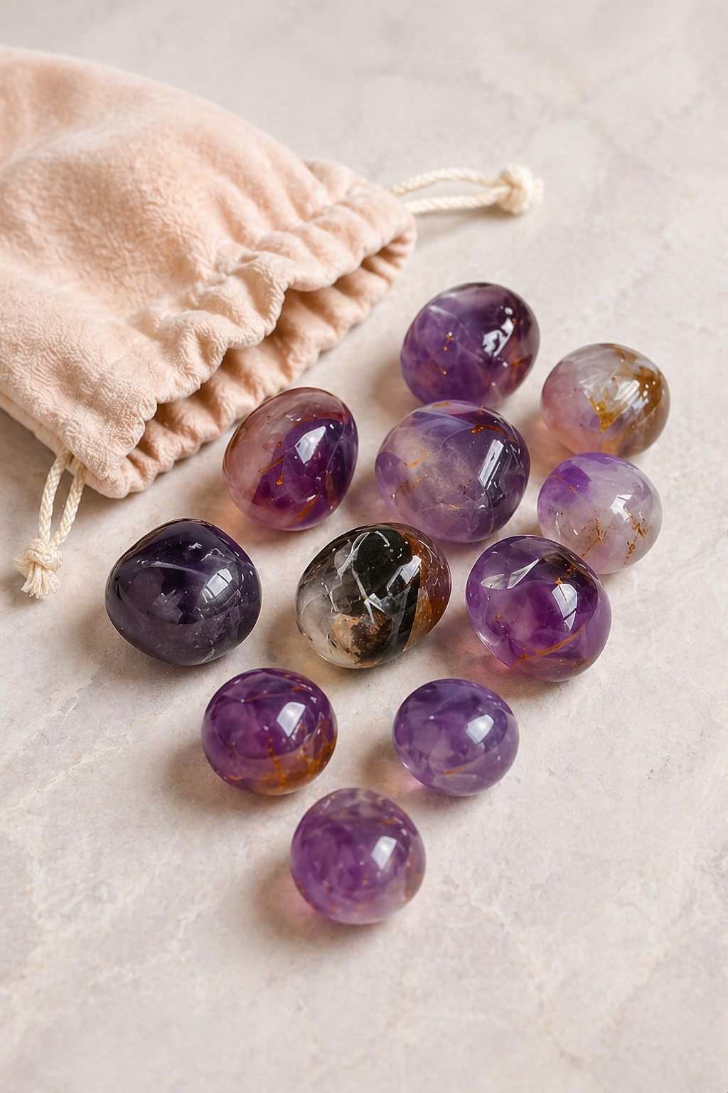AMETHYST CRYSTAL TUMBLE 100 GRAM - Calmness, Healing & Positive Energy